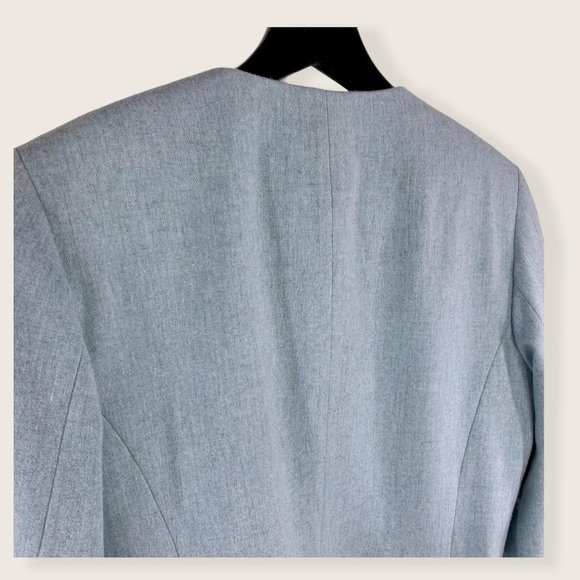 Pendleton Blue Plaid Wool Blazer Midi Length Skirt Set Small - Picture 9 of 16